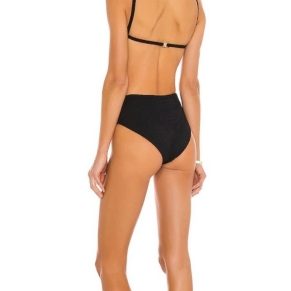 NEW FELLA Sabath One Piece Swimsuit Monokini Waist Cutout Halter Strap Black - Picture 3 of 8
